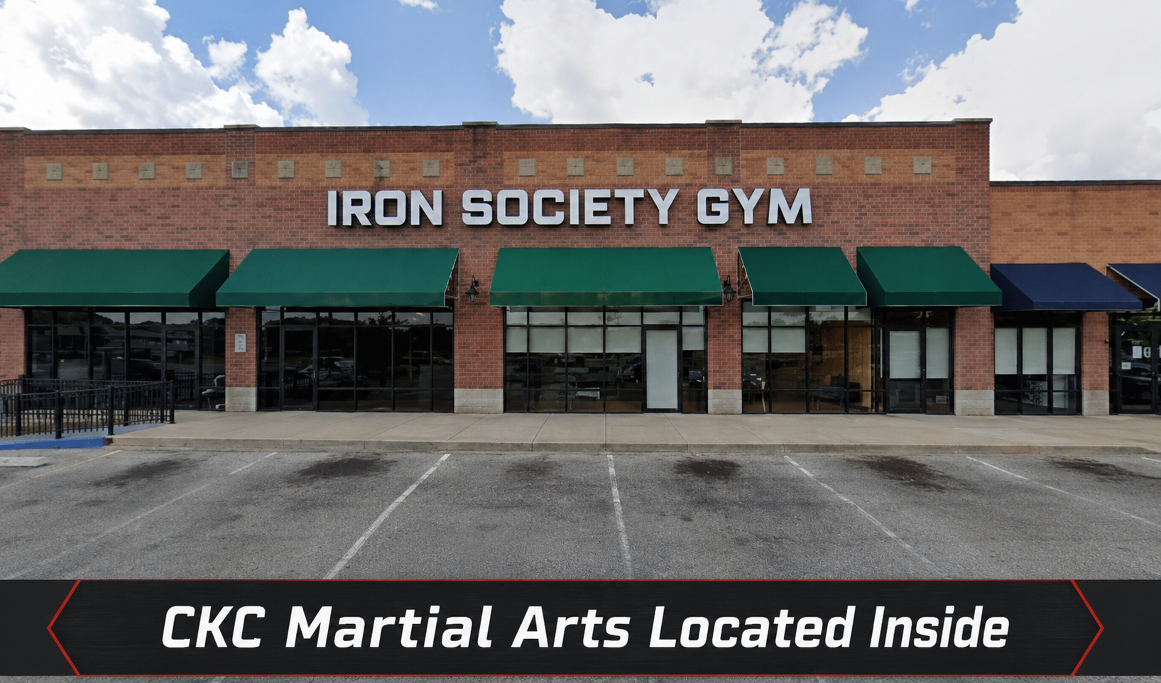 Exterior of Iron Society Gym, where CKC Martial Arts adult judo classes are located.